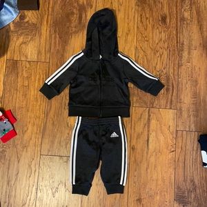 6 month baby Adidas track suit with hoodie - like new!